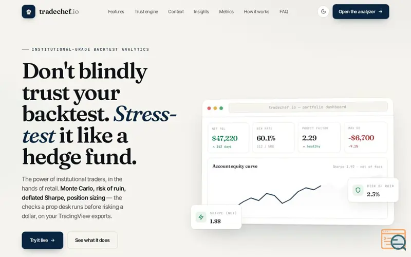 Screenshot of Tradechef