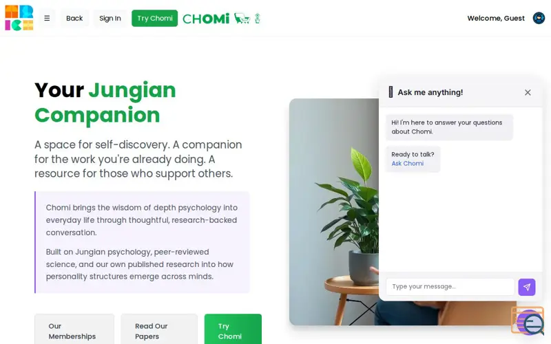 Screenshot of Chomi, a launch using Gamma
