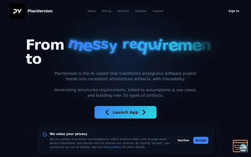 Screenshot of PlanVersion