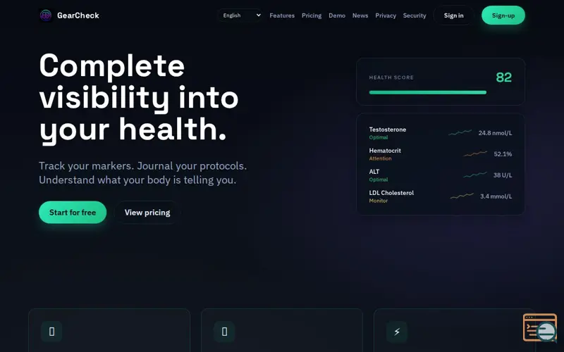Screenshot of GearCheck.app