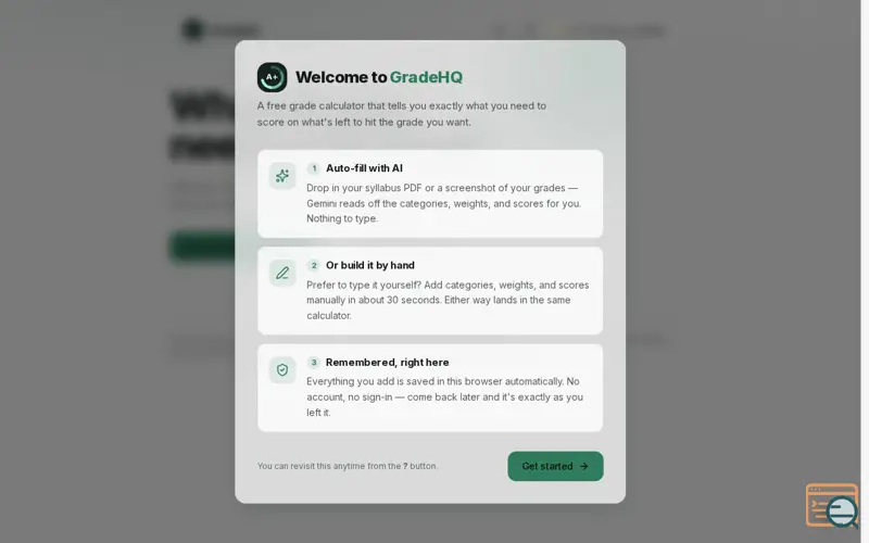 Screenshot of GradeHQ — What do you need on the final?
