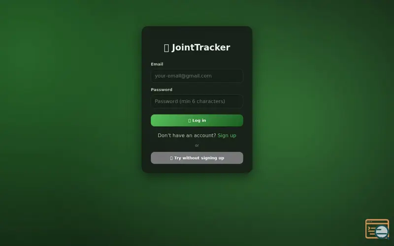 Screenshot of Joint Tracker