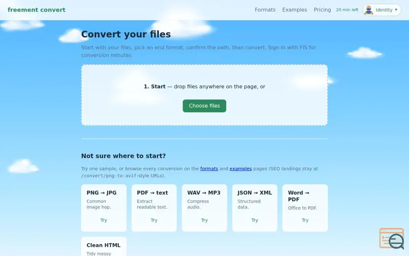 Screenshot of File Converter — freement.cloud