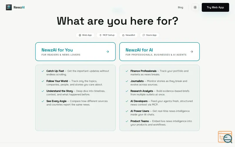 Screenshot of NewzAI