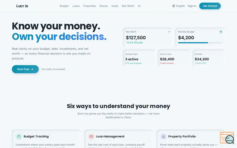 Screenshot of Lucr.io
