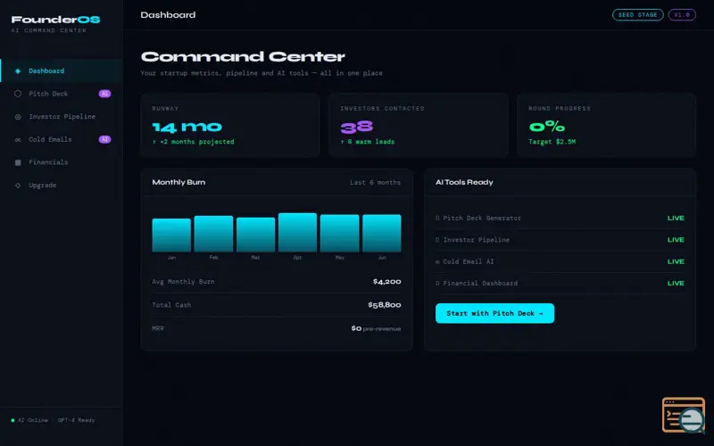 Screenshot of FounderOS 