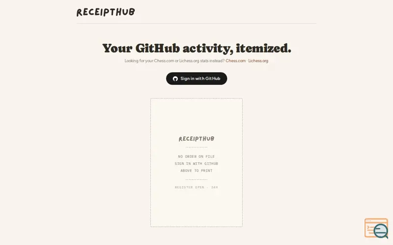 Screenshot of Receipthub