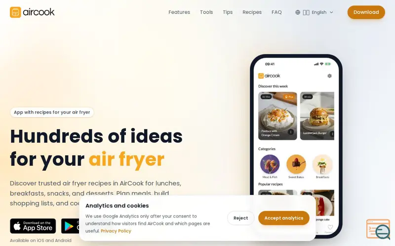 Screenshot of AirCook