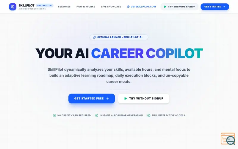 Screenshot of SkillPilot