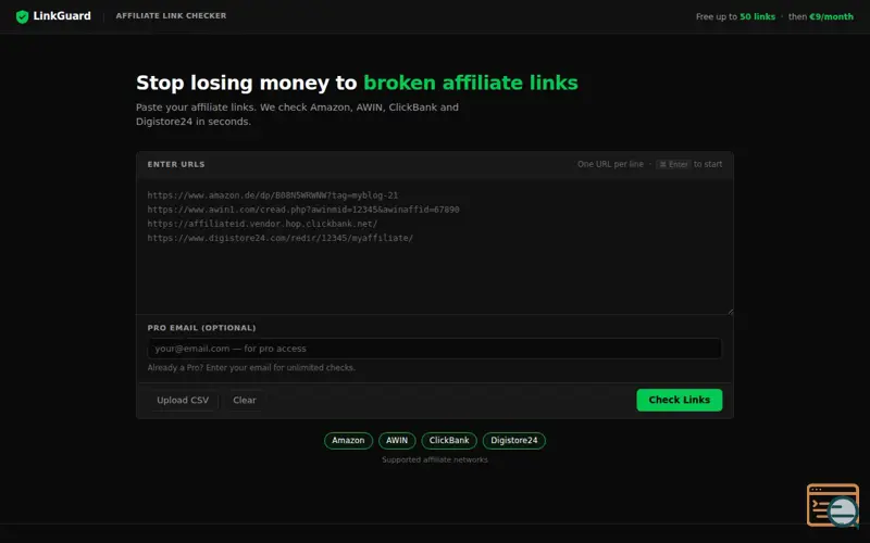 Screenshot of LinkGuard