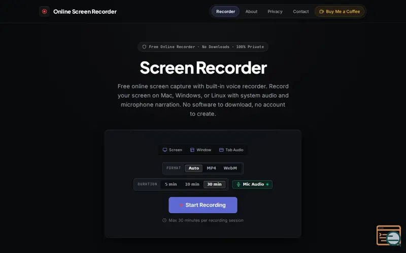 Screenshot of Screen Recorder