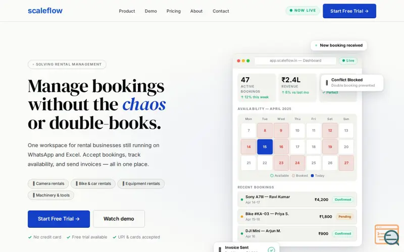 Screenshot of ScaleFlow ,Hazzle-Free Rental Operations