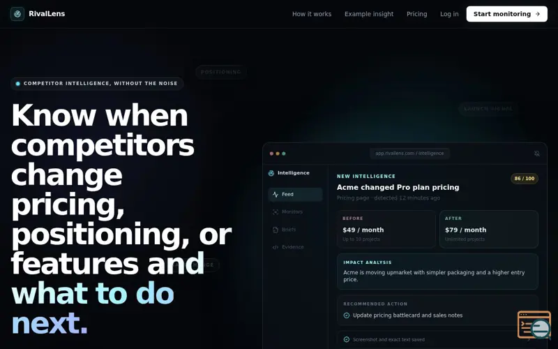 Screenshot of RivalLens