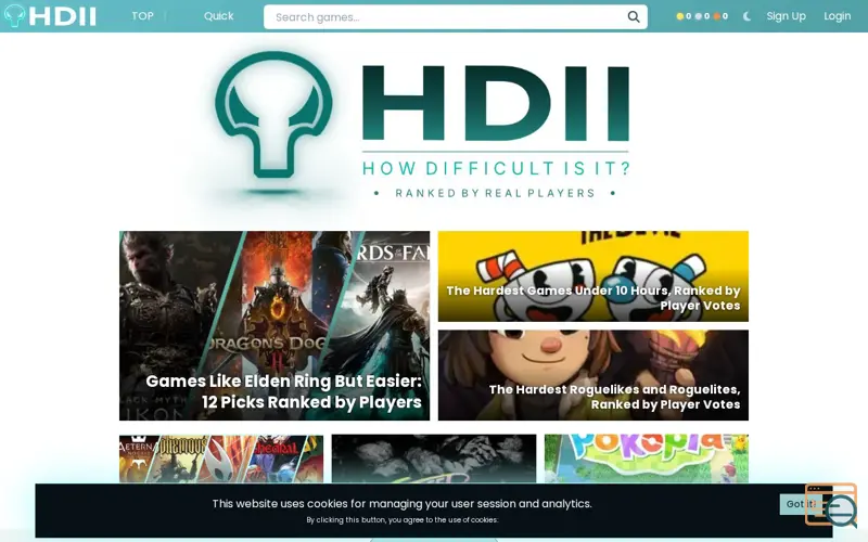 Screenshot of How Difficult Is It?