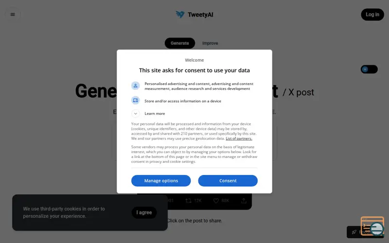 Screenshot of TweetyAI