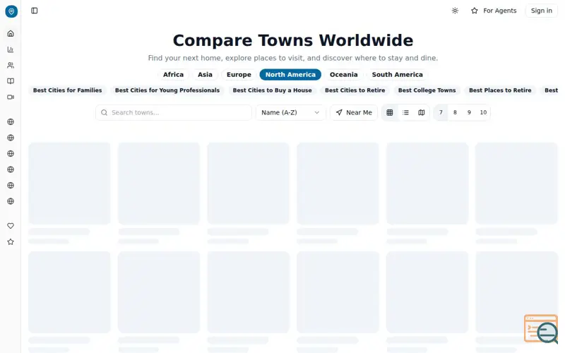 Screenshot of Compare Towns