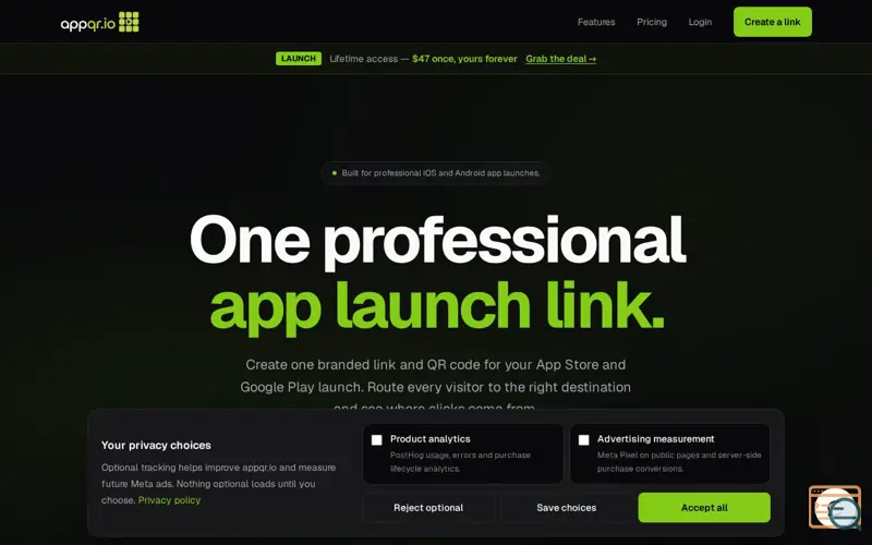 Screenshot of appqr.io