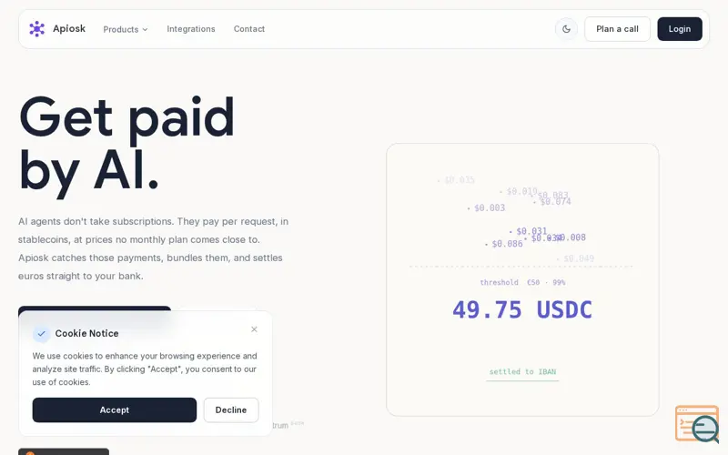 Screenshot of Apiosk