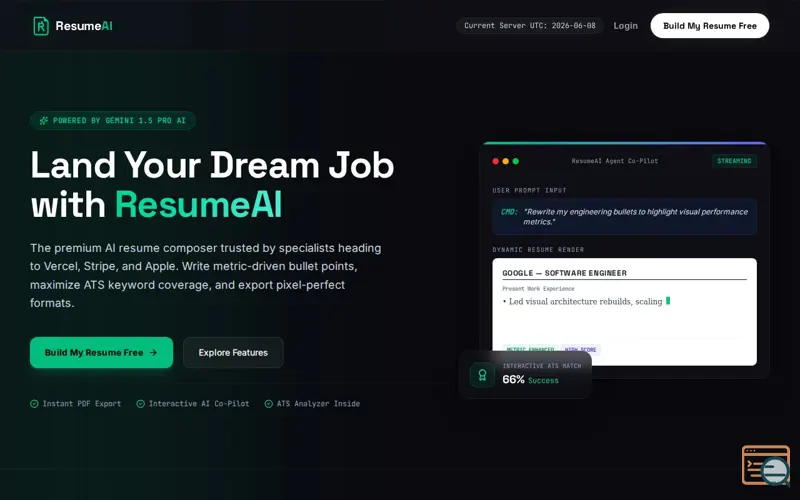 Screenshot of ResumeAi