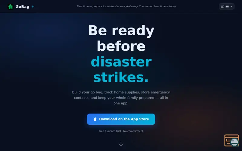 Screenshot of GoBag+