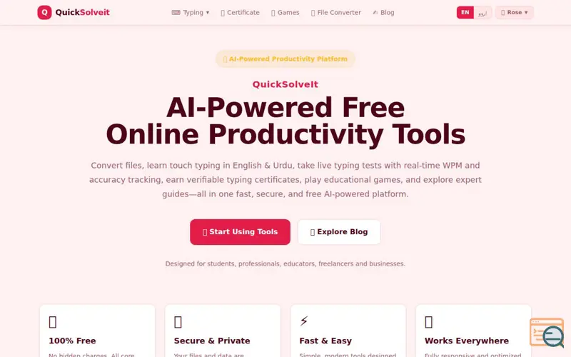 Screenshot of QuickSolveit