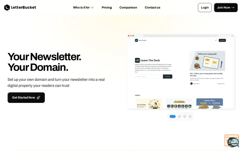 Screenshot of Letterbucket
