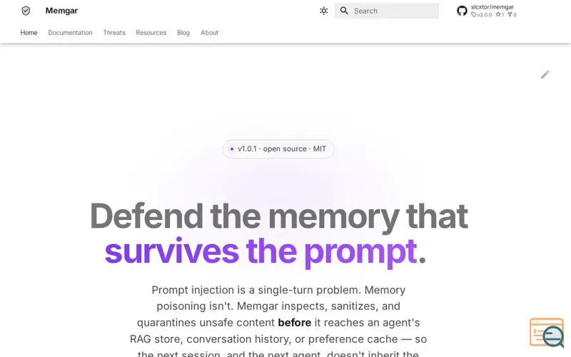 Screenshot of Memgar