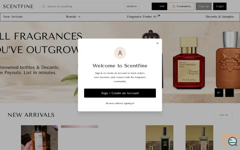 Screenshot of Scentfine
