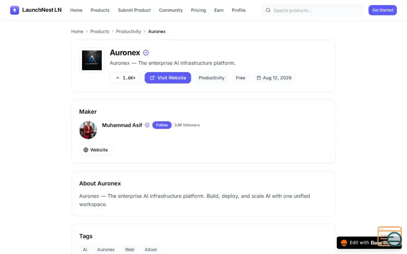 Screenshot of LaunchNest LN