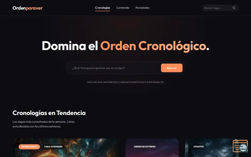 Screenshot of Orden para ver