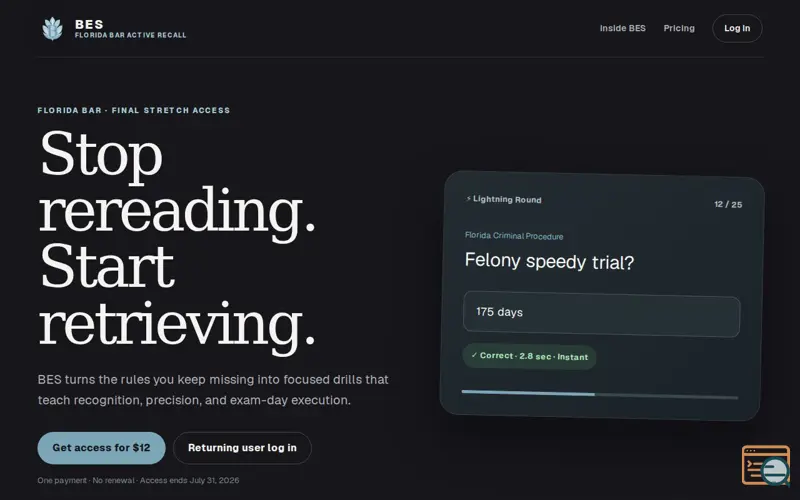 Screenshot of BES — Bar Exam Study