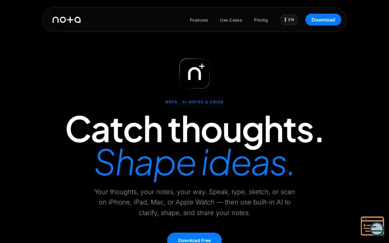 Screenshot of Nota: AI Notes & Voice