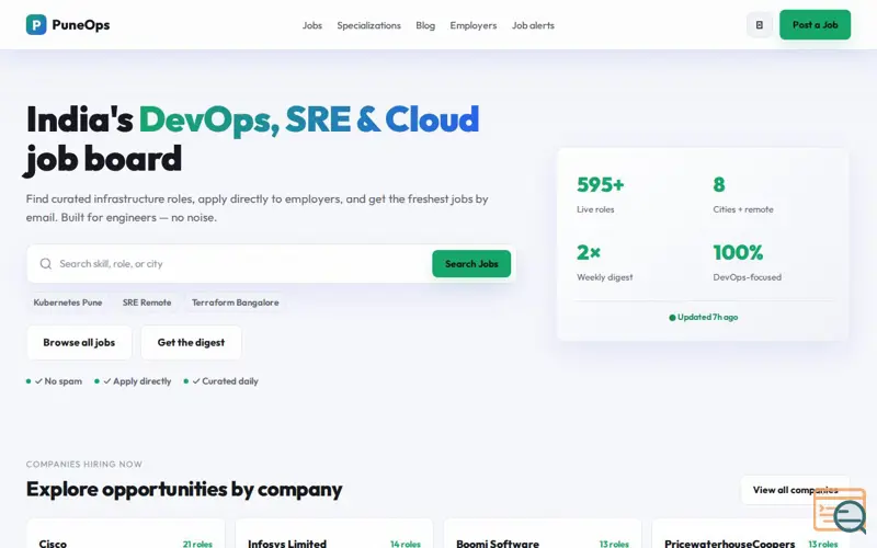 Screenshot of PuneOps