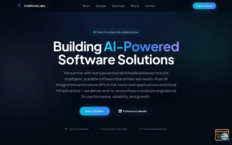 Screenshot of IntelliVora Labs