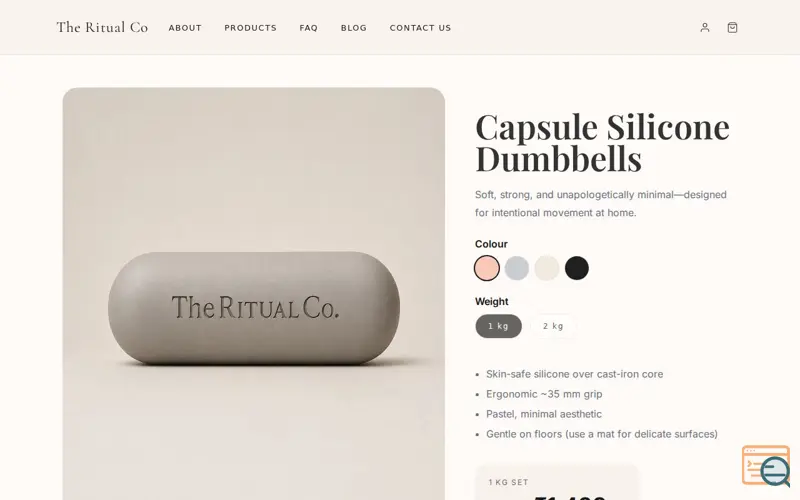 Screenshot of The Ritual Co. — Capsule Dumbbells