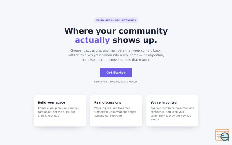 Screenshot of TalkForum