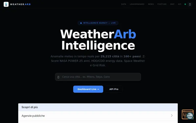 Screenshot of WeatherArb