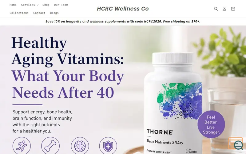 Screenshot of HCRC Wellness Co