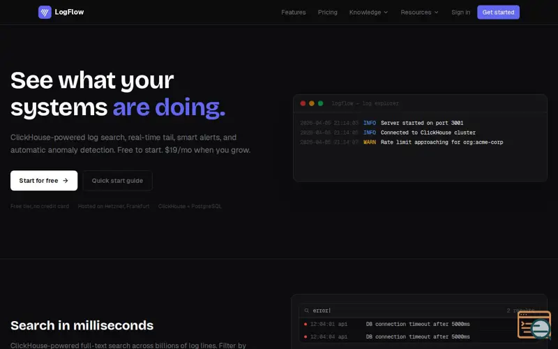 Screenshot of LogFlow