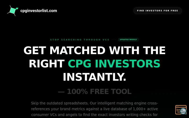 Screenshot of CPGInvestorList.com