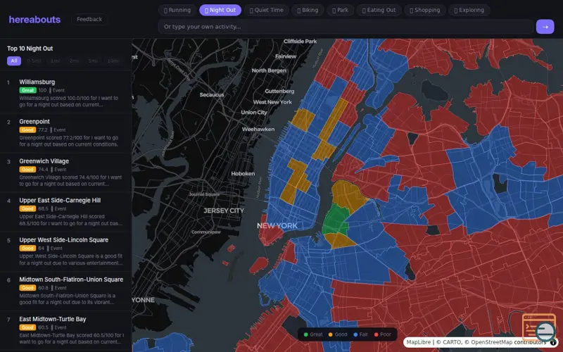 Screenshot of Hereabouts