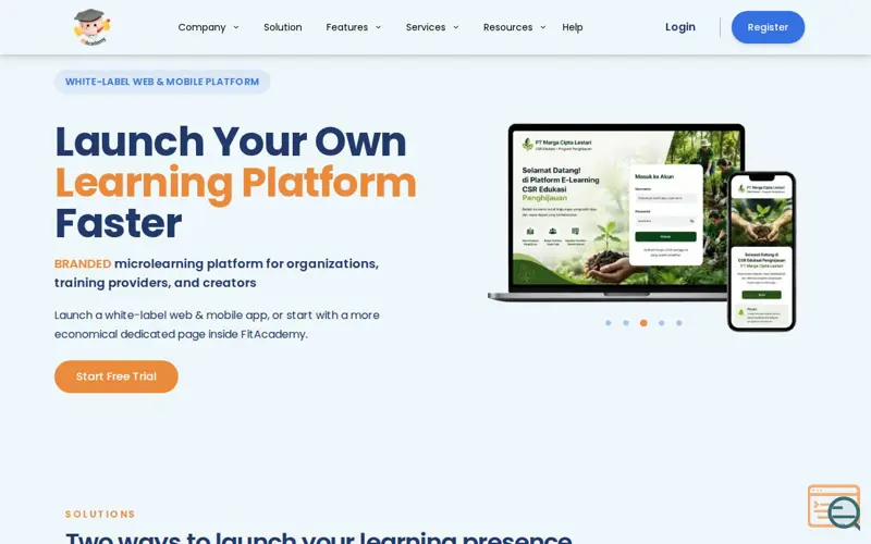 Screenshot of FitAcademy, a launch using MailerLite