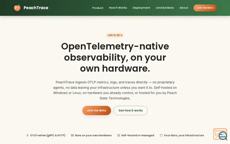 Screenshot of PeachTrace
