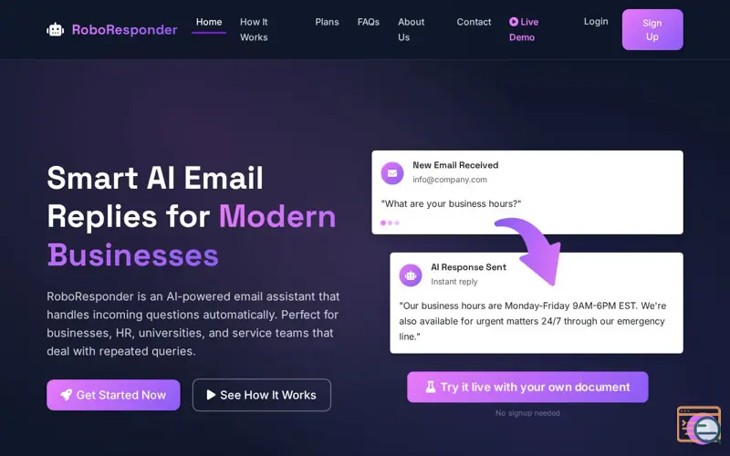 Screenshot of RoboResponder