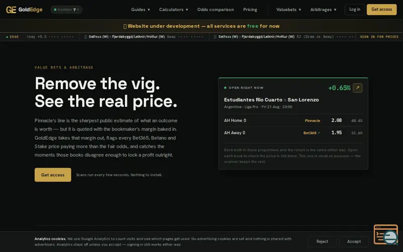 Screenshot of GoldEdge
