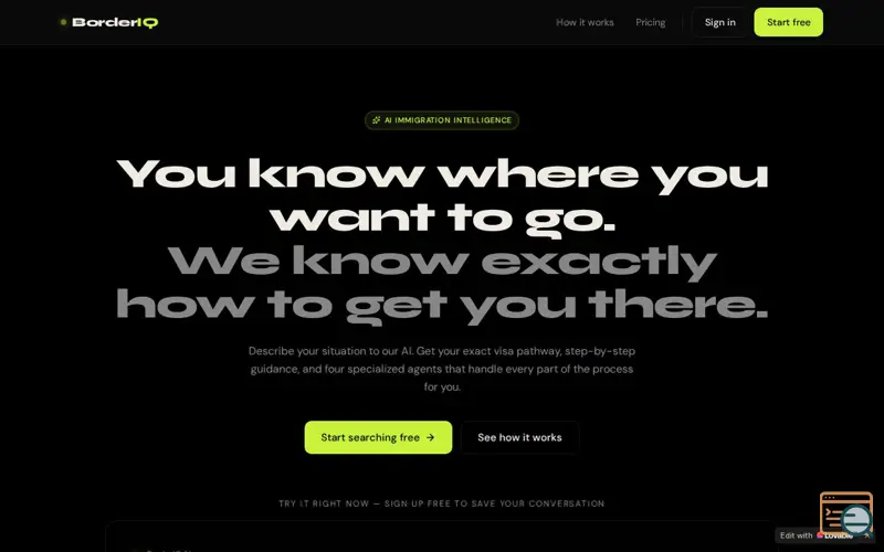 Screenshot of BorderIQ