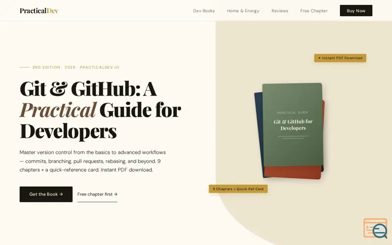 Screenshot of PracticalDev — Practical Ebooks & Guides