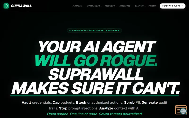 Screenshot of SupraWall 