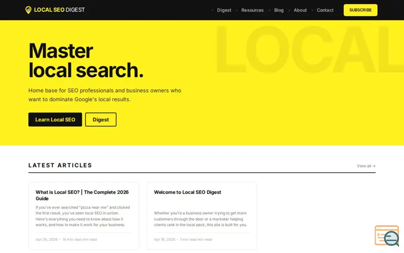 Screenshot of Local SEO Digest