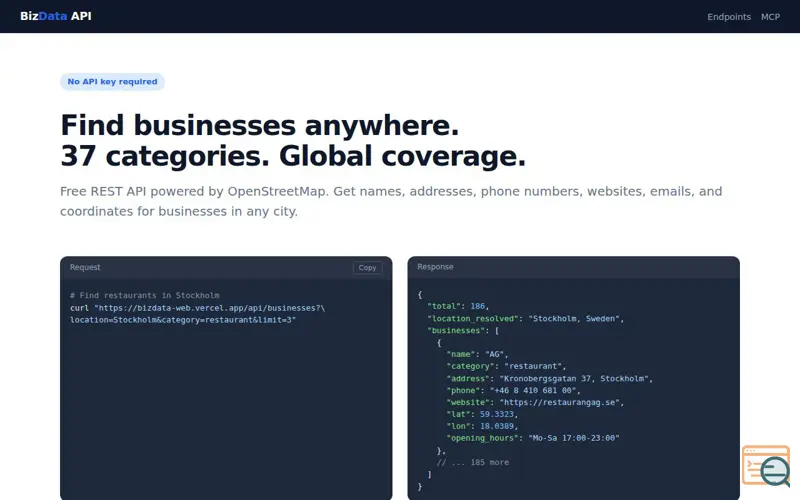 Screenshot of Bizdata-web